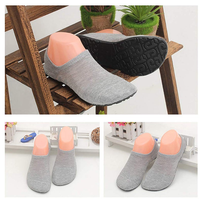 AIYUE Womens Slipper Socks Cozy Indoor Socks Winter Warm Thicken Floor Socks With Grippers,Size:4-9.5 (Medium(23.5cm/4-5.5in), Thin Grey) - Image 3